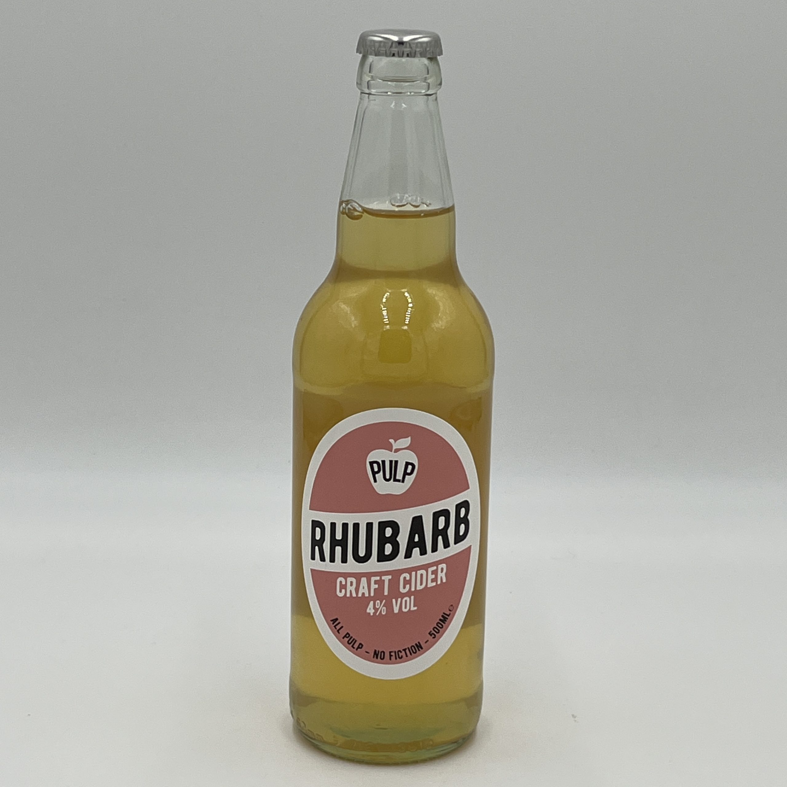 Pulp Rhubarb Cider Fresh-pressed, home-grown cider apples form the base of this vibrant rhubarb cider. Fruit-forward, refreshing and made without concentrate.