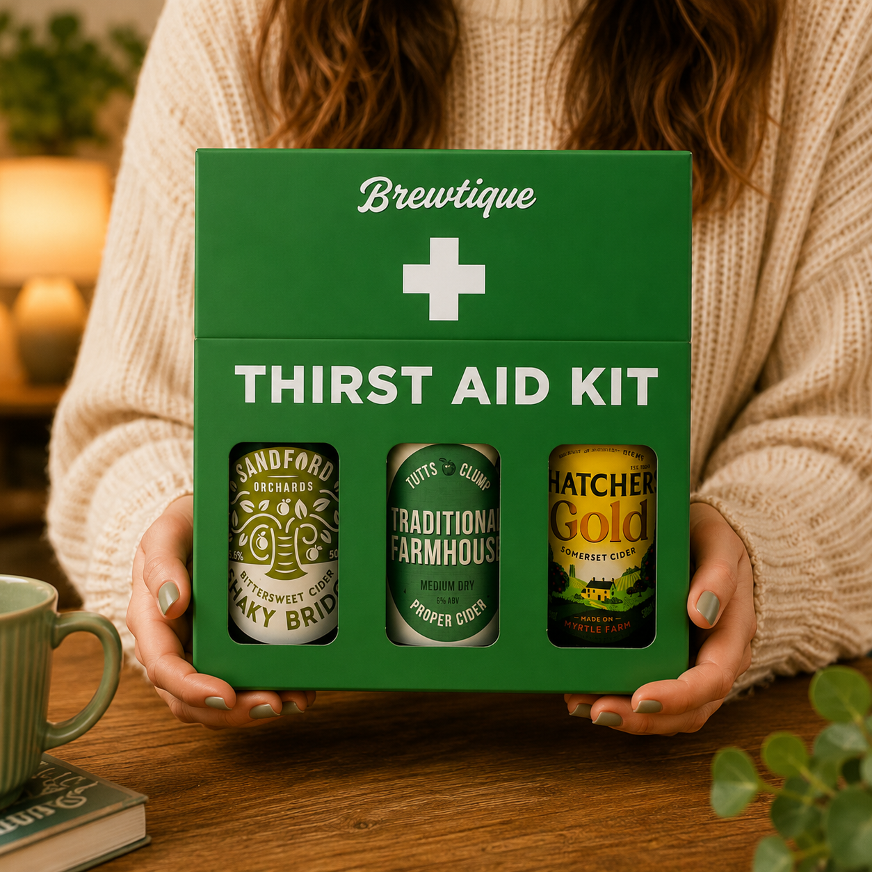 Three bottle cider gift presented in a Brewtique Thirst Aid Kit